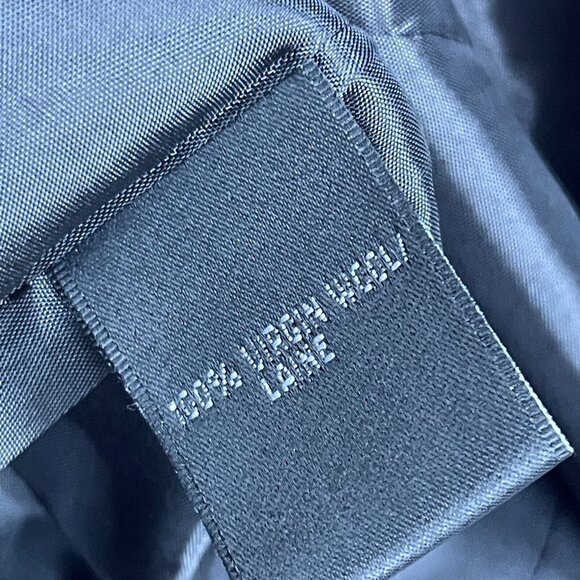 Lafayette 148 New York Womens Blue Virgin Wool Button-Front Career Jacket Blazer - Picture 5 of 9